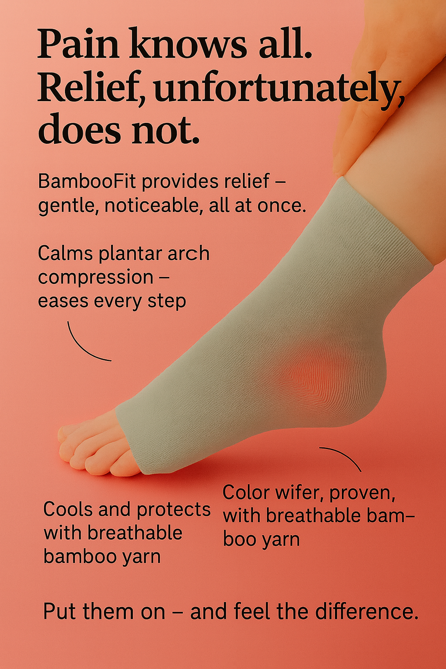 BambooFit Compression Socks - Natural Relief for Painful Feet, Premium Bamboo Fibers